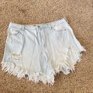 Wild Fable Light Blue Frayed Jean Shorts